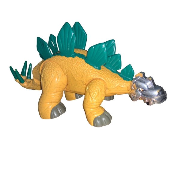 Fisher-Price Imaginext Yellow Green Stegosaurus Dinosaur 2011 Mattel 14.5" Long - Picture 2 of 16